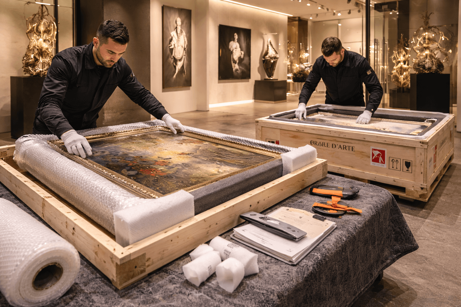 Imballaggio professionale di opere d’arte fragili