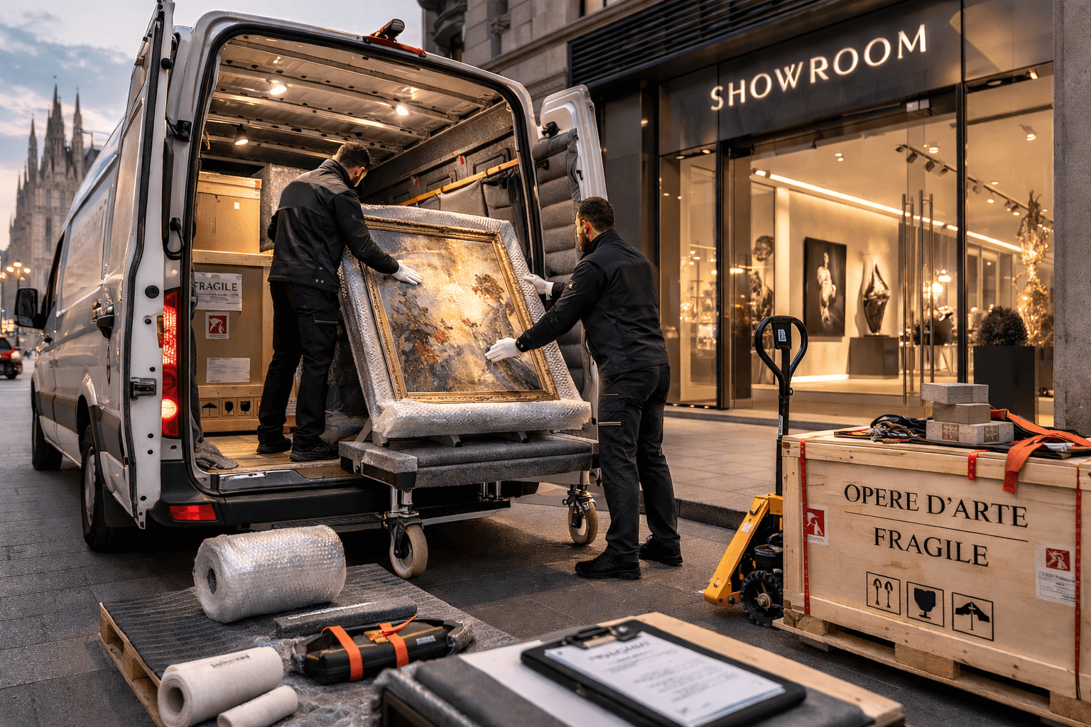 Trasporto delicato di opere d’arte a Milano