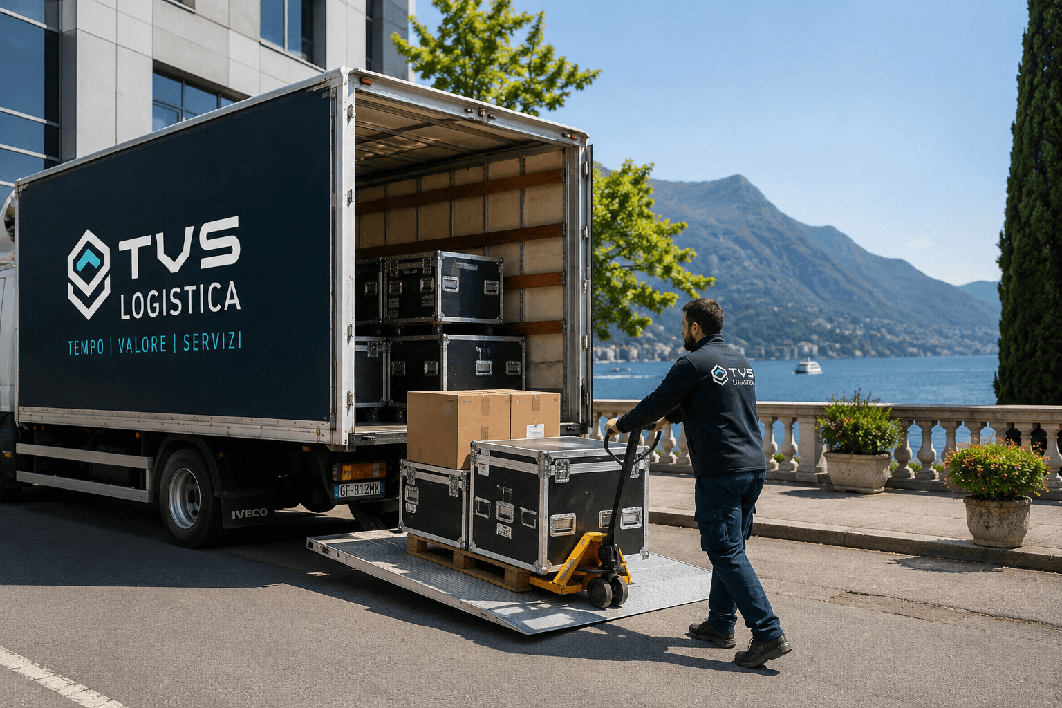 Logistica e trasporto per eventi sui laghi lombardi con TVS Logistica